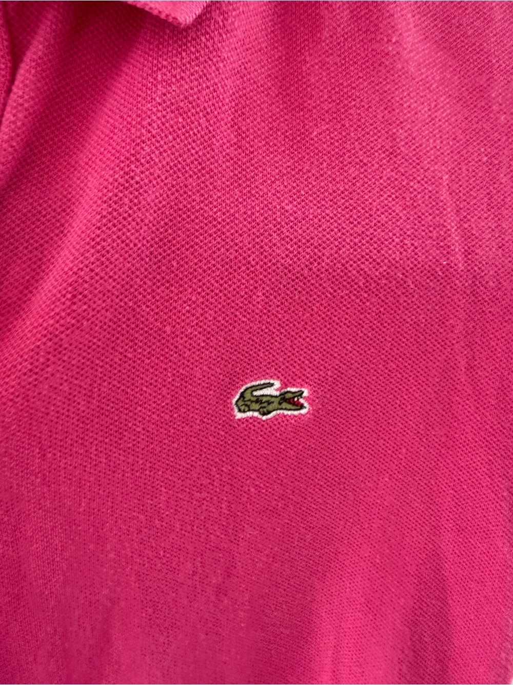 Lacoste Hot Pink Polo with Signature Crocodile Embroidery